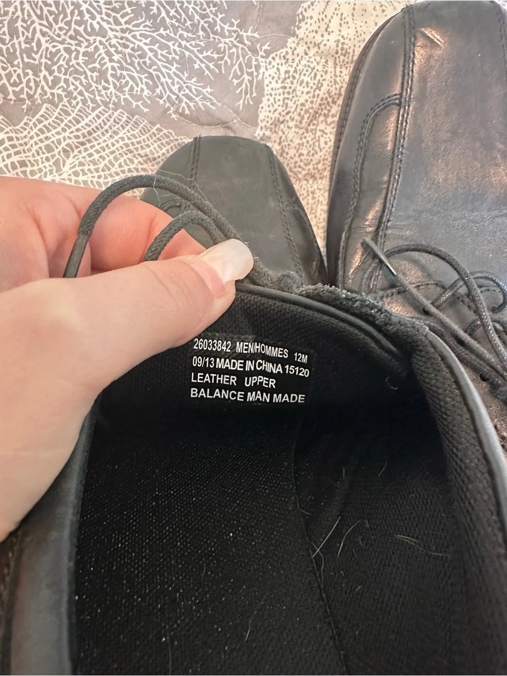 Clarks Black Leather Lace-Up Derby Shoes